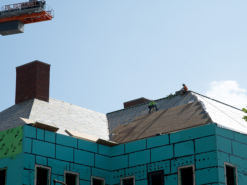 Working on roof