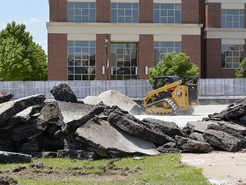 Parking lot demolition
