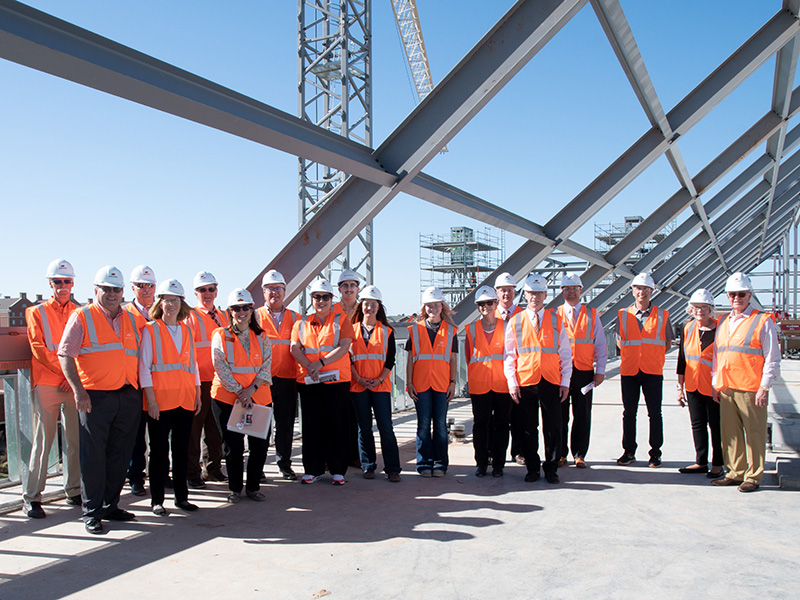 Tour participants on the roof of the New Frontiers building