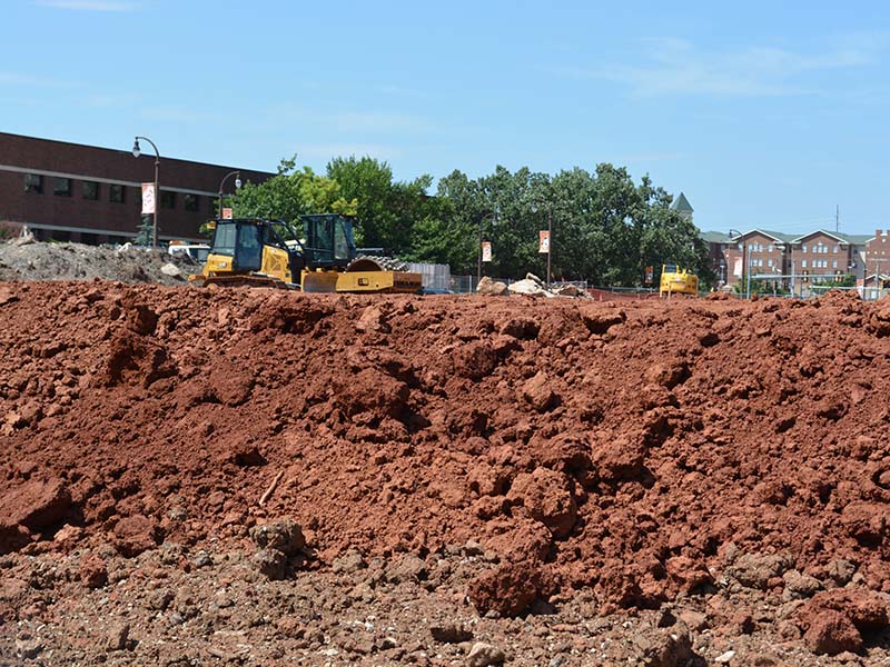 Fill being added to the construction site