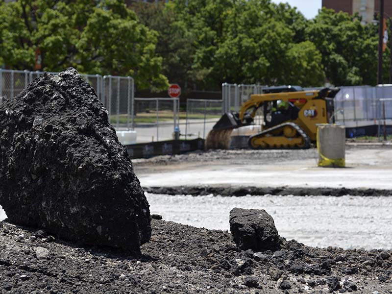 Parking lot demolition