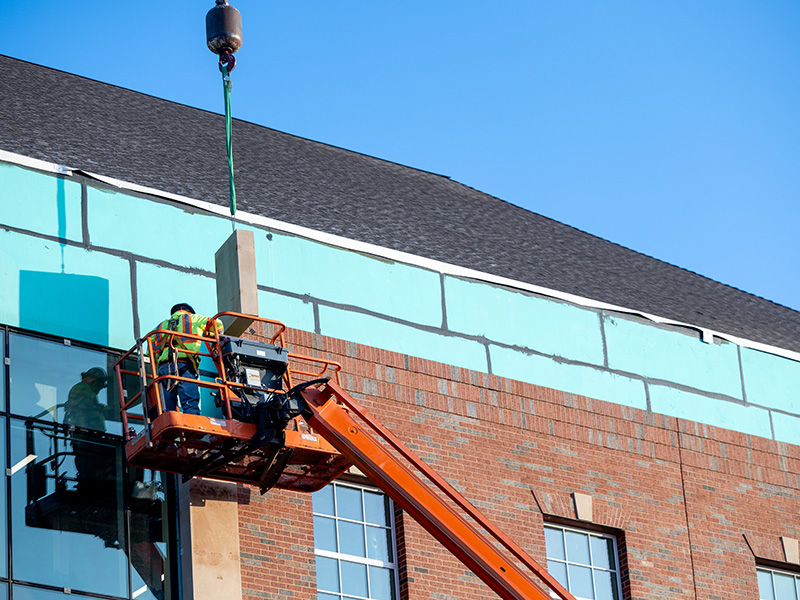 Prepping exterior for installation of stone