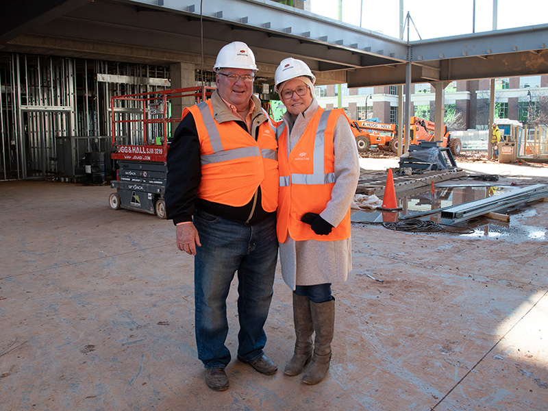 Barry and Roxanne Pollard on the construction site