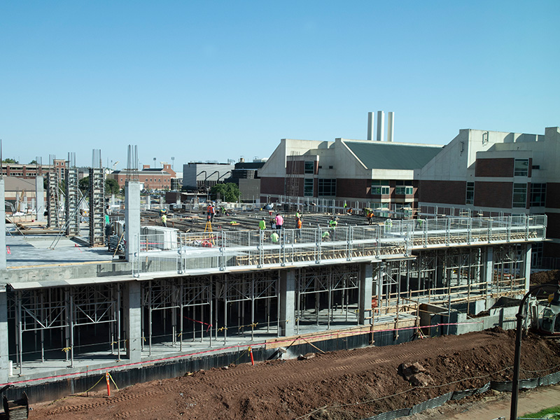 Preparing for second floor columns