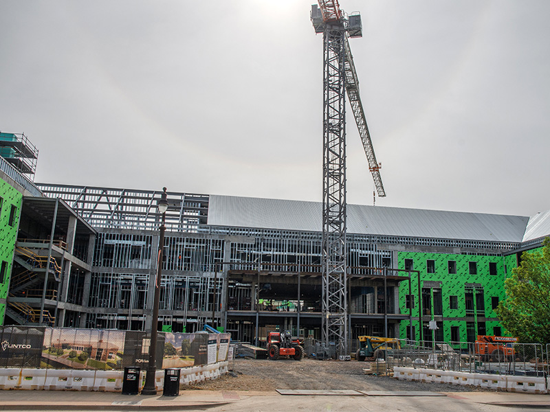 View of the middle section of the New Frontiers building