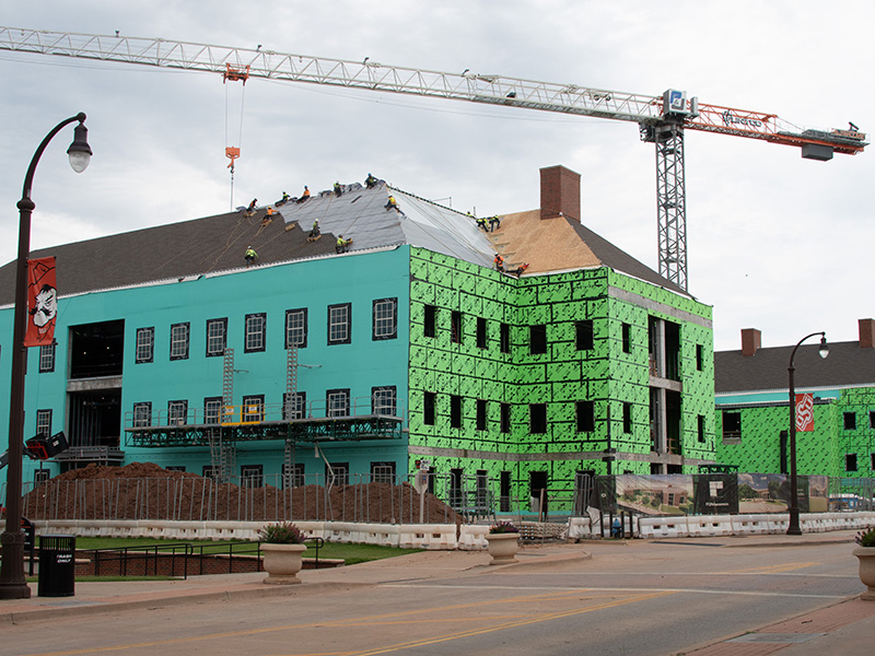 Workers on roof