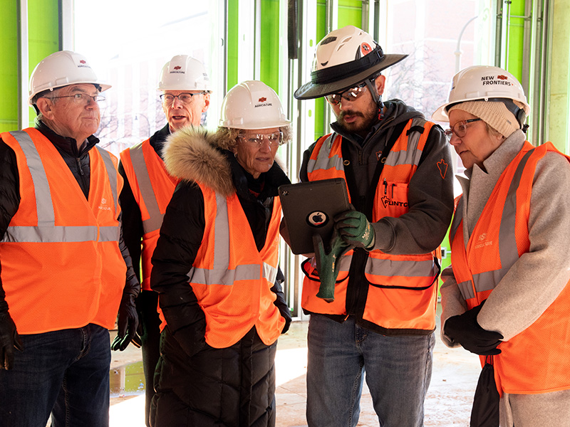Cornerstone donors on construction site