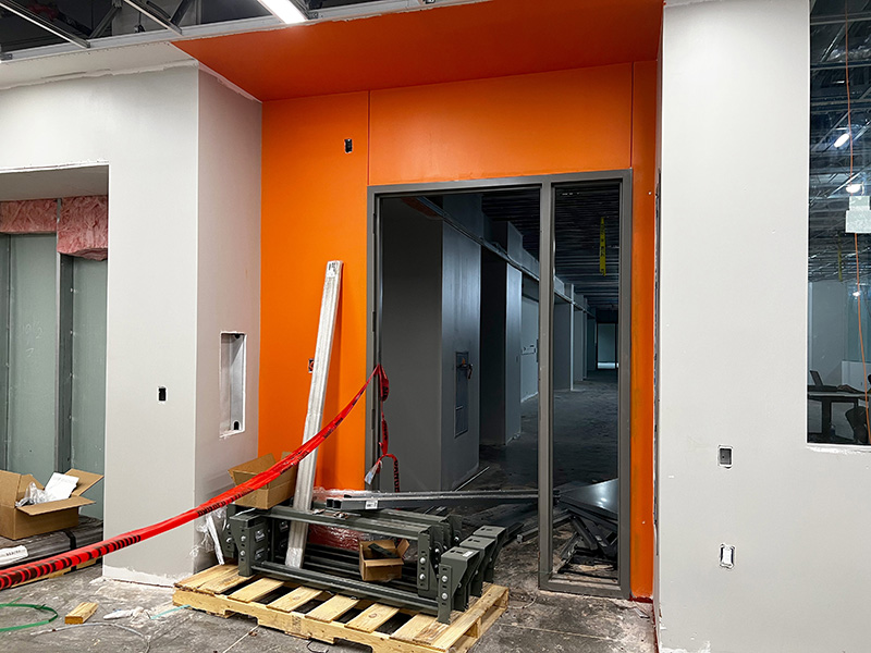 Orange paint on walls