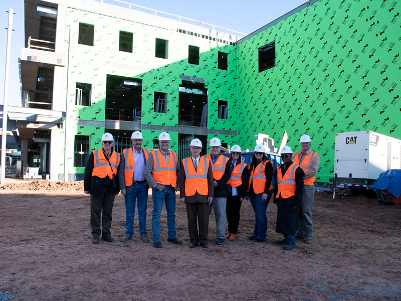 Members of the Dean's Advisory Council on construction site