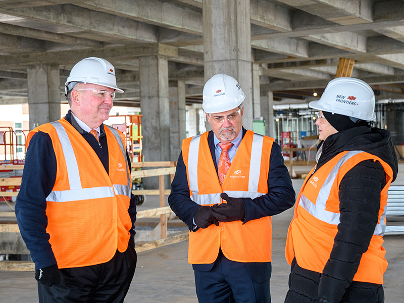 Rick Davis, Billy Taylor and Cheryl DeVuyst on the construction site