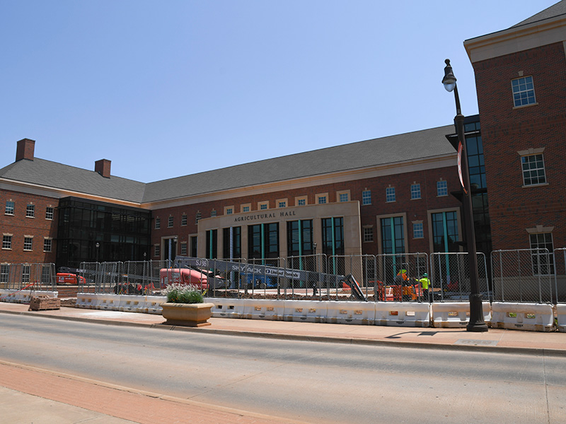 Agricultural Hall lettering on the front of the new building