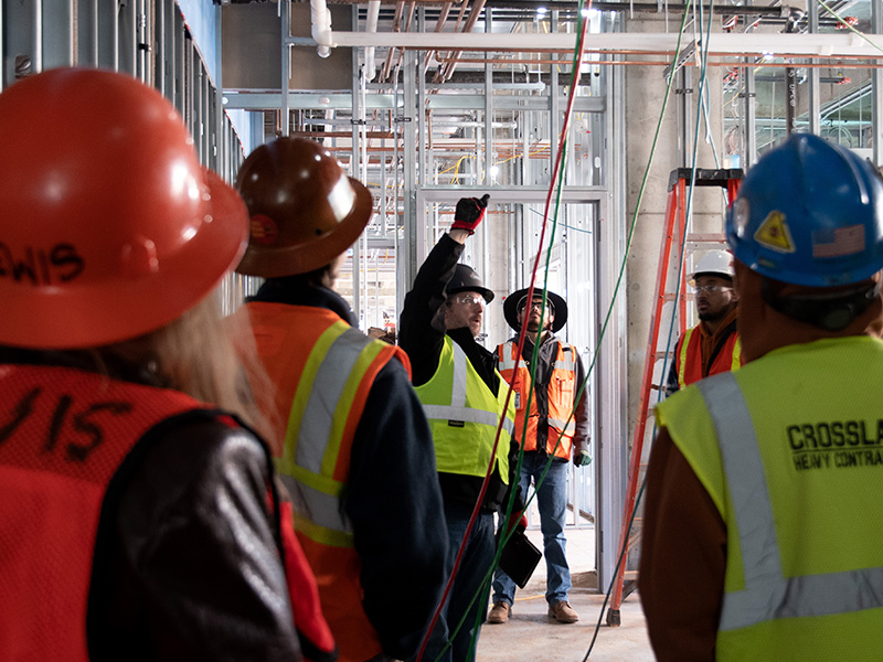 OSU students tour New Frontiers construction site