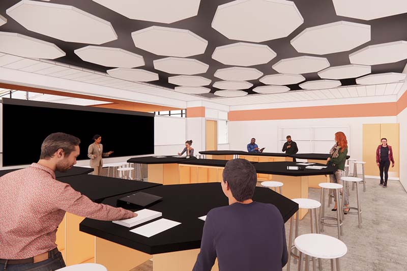 Interior Rendering of a Teaching Classroom