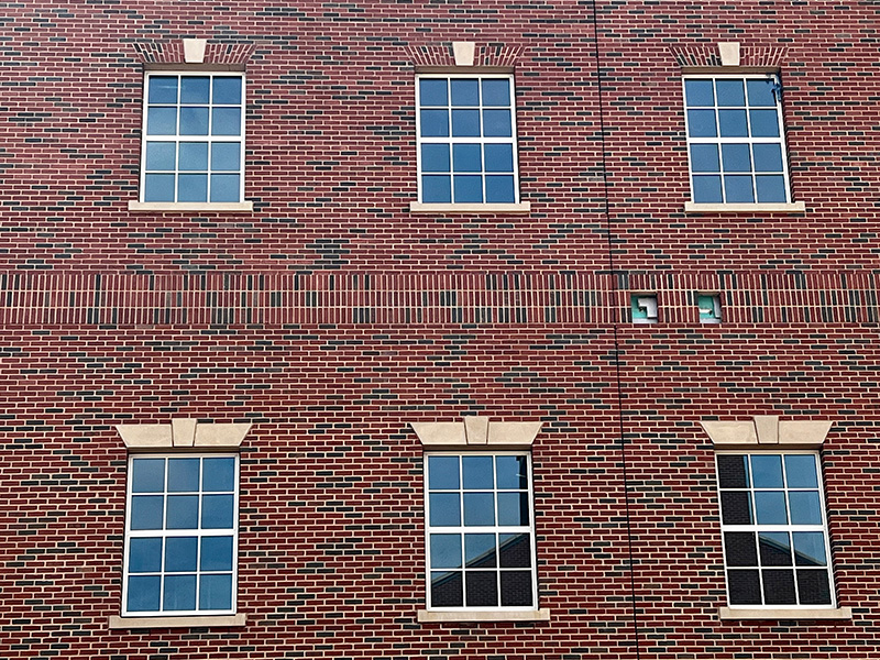 Brick work on New Frontiers building