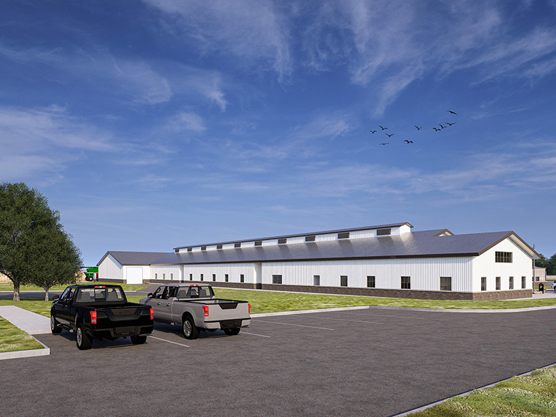 Rendering of the exterior of the Agronomy Discovery Center headhouse.
