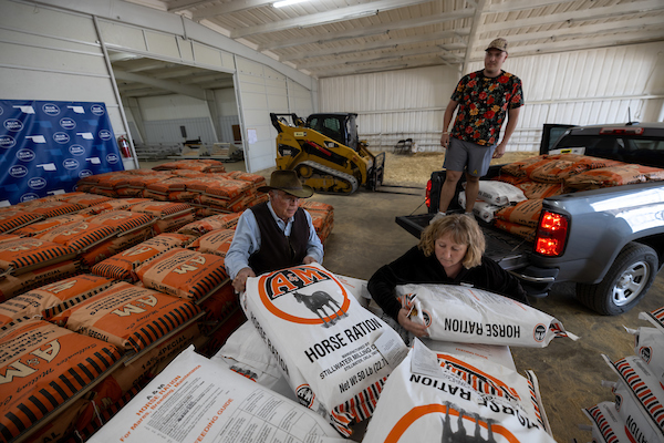 Donating supplies during wildfire