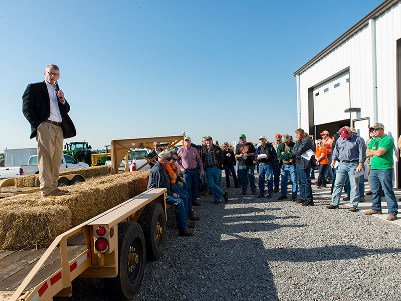 Tom Coon speaking at a field day