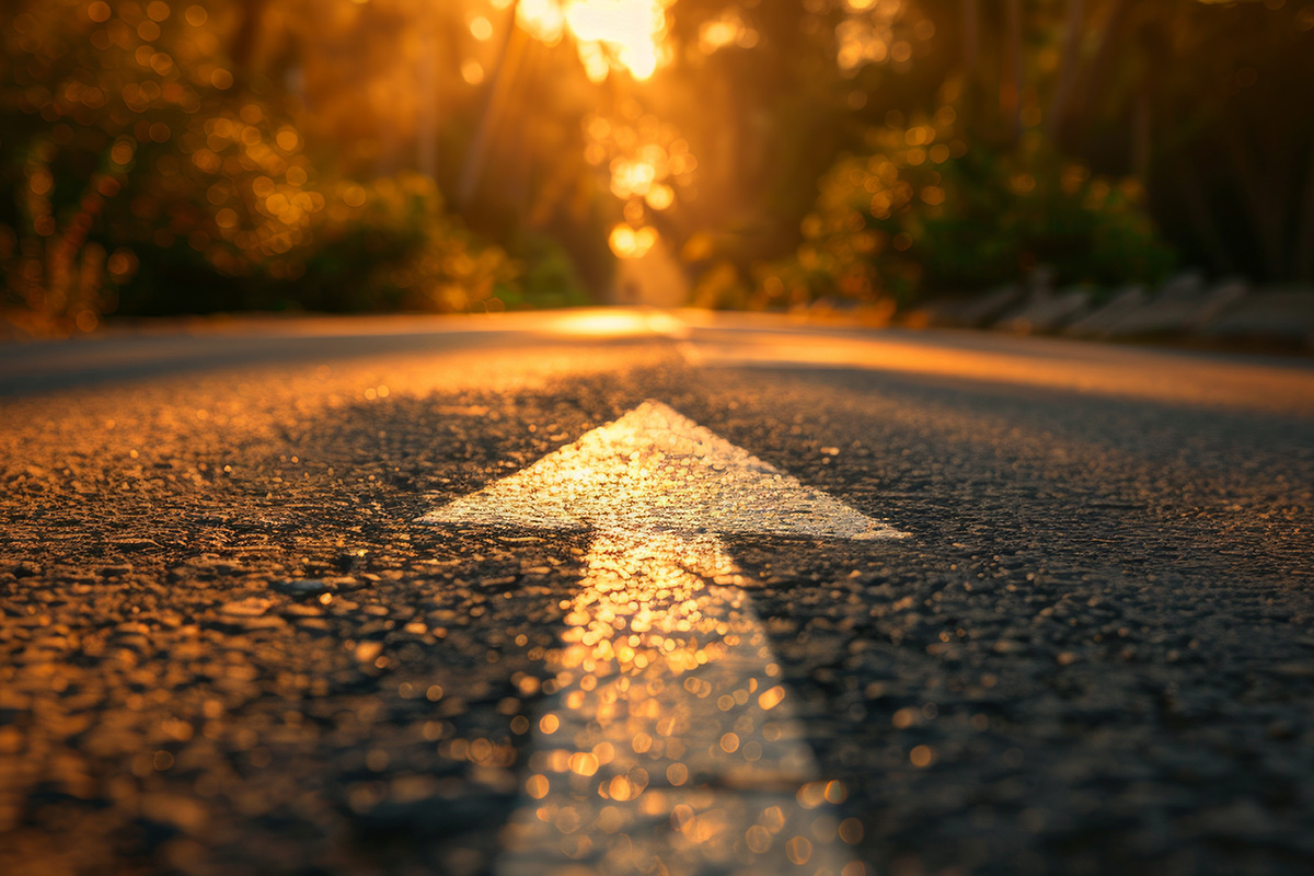 Arrow on a road